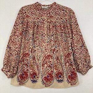 Gerard Darel size 38 EU Ditsy Floral Artsy Paisley Relaxed Boho Blouse Elegant